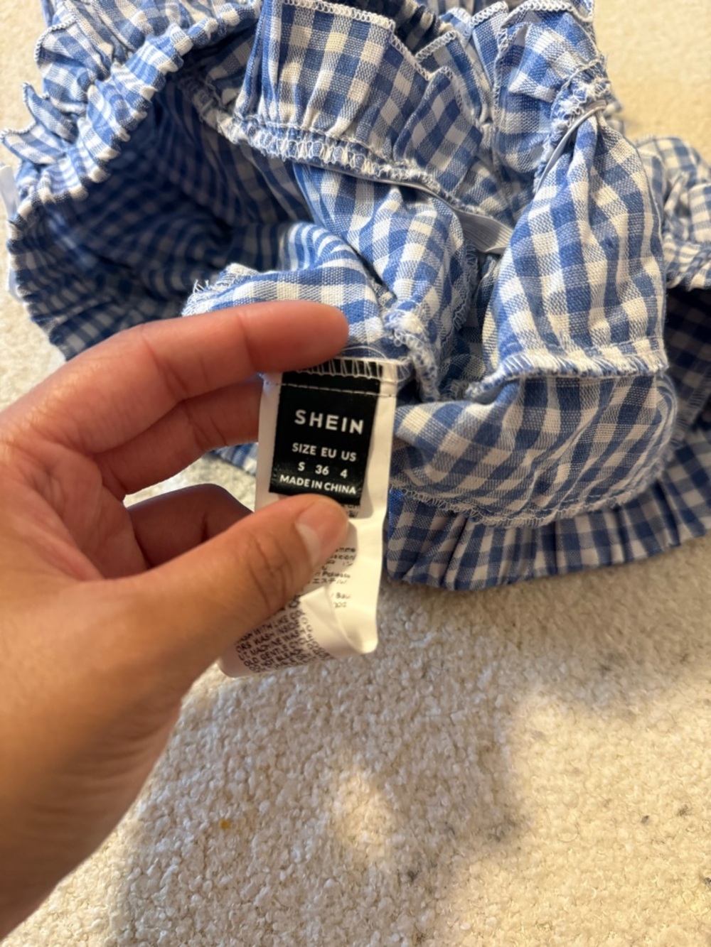 Blue Gingham Ruffle Skirt - Picture 4 of 4